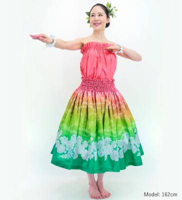 Hula Blouse & Pa'u Set-Up with Lokelani Print / Luxury Collection / J3095-3
