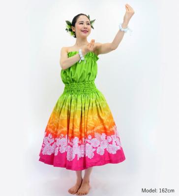 Hula Blouse & Pa'u Set-Up with Lokelani Print / Luxury Collection /J3095-4
