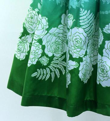 Hula Blouse & Pa'u Set-Up with Lokelani Print / Luxury Collection / J3095-5