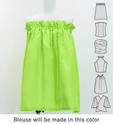 Hula Blouse & Pa'u Set-Up with Lokelani Print / Luxury Collection / J3095-5