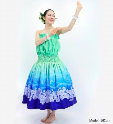 Hula Blouse & Pa'u Set-Up with Lokelani Print / Luxury Collection / J3095-7