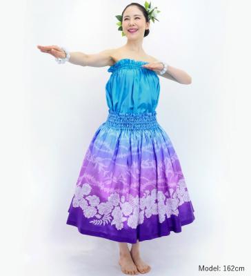 Hula Blouse & Pa'u Set-Up with Lokelani Print / Luxury Collection / J3095-8