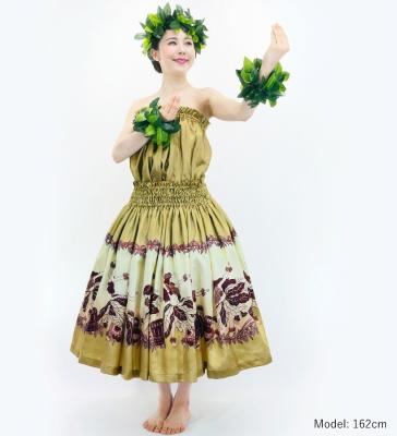 Hula Blouse & Pa'u Set-Up with Red Ginger & Strelitzia Print / Luxury Collection / J3096be