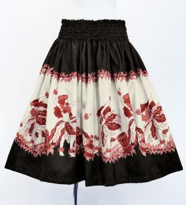 Hula Blouse & Pa'u Set-Up with Red Ginger & Strelitzia Print / Luxury Collection / J3096bk
