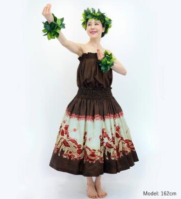 Hula Blouse & Pa'u Set-Up with Red Ginger & Strelitzia Print / Luxury Collection / J3096br