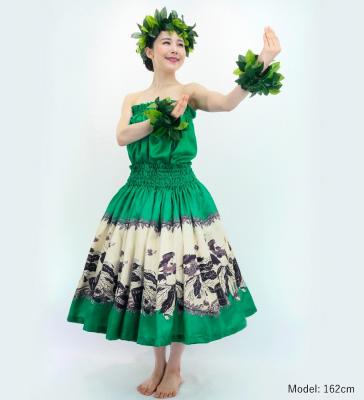 Hula Blouse & Pa'u Set-Up with Red Ginger & Strelitzia Print / Luxury Collection / J3096gr