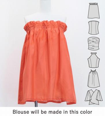 Hula Blouse & Pa'u Set-Up with Red Ginger & Strelitzia Print / Luxury Collection / J3096or