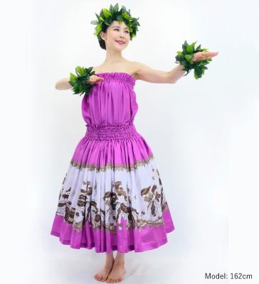 Hula Blouse & Pa'u Set-Up with Red Ginger & Strelitzia Print / Luxury Collection / J3096pi