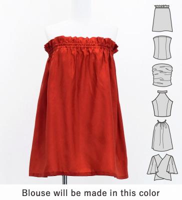 Hula Blouse & Pa'u Set-Up with Red Ginger & Strelitzia Print / Luxury Collection / J3096rd