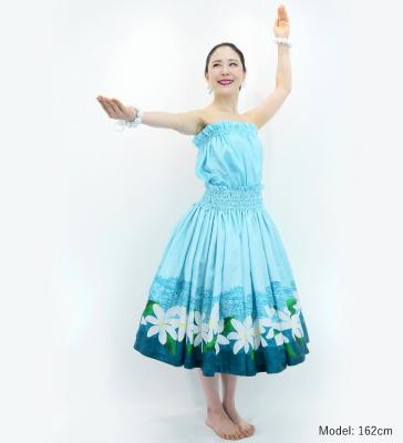 Hula Blouse & Pa'u Set-Up with Tiare & Kahiko Print / Luxury Collection / J3097lbl