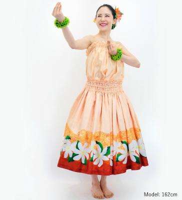 Hula Blouse & Pa'u Set-Up with Tiare & Kahiko Print / Luxury Collection / J3097or
