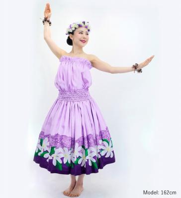 Hula Blouse & Pa'u Set-Up with Tiare & Kahiko Print / Luxury Collection / J3097pi