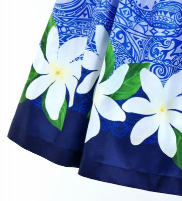 Hula Blouse & Pa'u Set-Up with Tiare & Kahiko Print / Luxury Collection / J3097punv