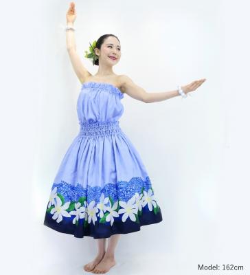 Hula Blouse & Pa'u Set-Up with Tiare & Kahiko Print / Luxury Collection / J3097punv