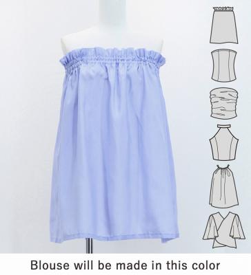 Hula Blouse & Pa'u Set-Up with Tiare & Kahiko Print / Luxury Collection / J3097punv