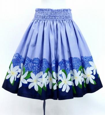 Hula Blouse & Pa'u Set-Up with Tiare & Kahiko Print / Luxury Collection / J3097punv