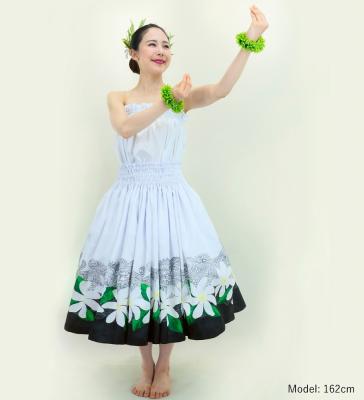 Hula Blouse & Pa'u Set-Up with Tiare & Kahiko Print / Luxury Collection / J3097whbk