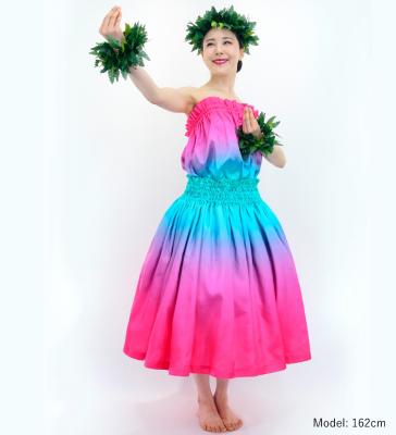 Hula Blouse & Pa'u Set-Up / Luxury Collection / Blue & Pink / J3098blpi