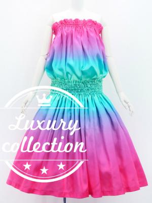 Hula Blouse & Pa'u Set-Up / Luxury Collection / Blue & Pink / J3098blpi