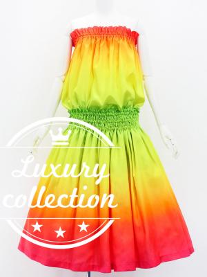 Hula Blouse & Pa'u Set-Up / Luxury Collection / Green & Red / J3098grrd