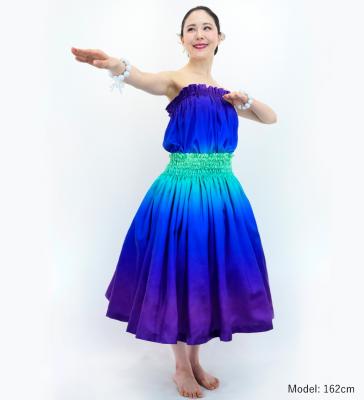 Hula Blouse & Pa'u Set-Up / Luxury Collection / Light Green & Purple / J3098lgrpu