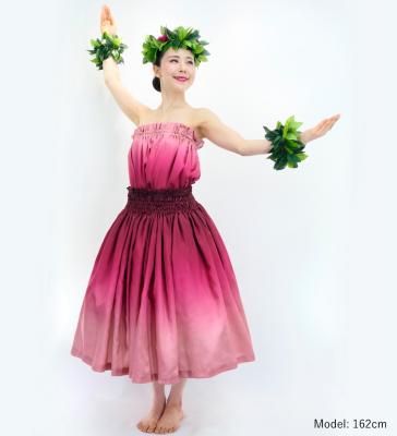 Hula Blouse & Pa'u Set-Up / Luxury Collection / Wine & Light Pink / J3098wilpi