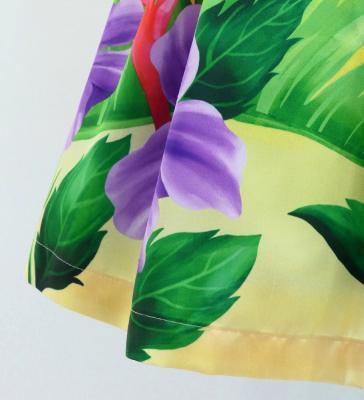 Hula Shantung Tube Top & Pa'u Set-Up with Hibiscus Print / Luxury Collection / J3099-6