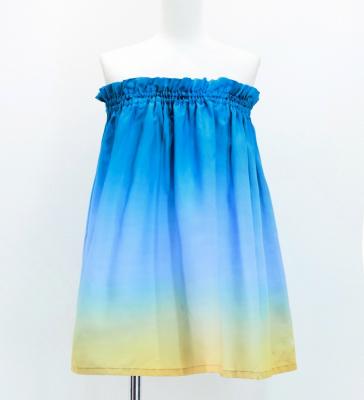 Hula Shantung Tube Top & Pa'u Set-Up with Hibiscus Print / Luxury Collection / J3099-8