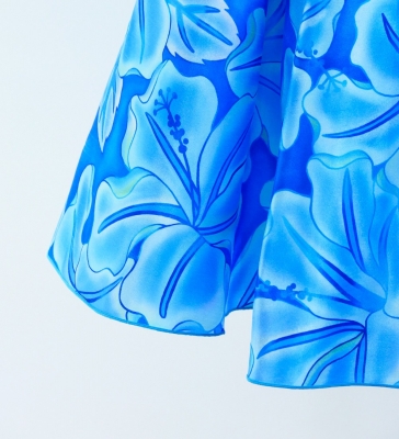Hula Midi Dress with Hibiscus Print / Luxury Collection / Blue & Light Blue / J3100bllbl