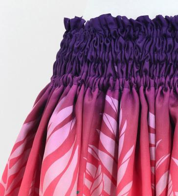 Hula Shantung Pa'u Skirt with Plumeria Lei Print / Luxury Collection / PU & RD / J3147purd