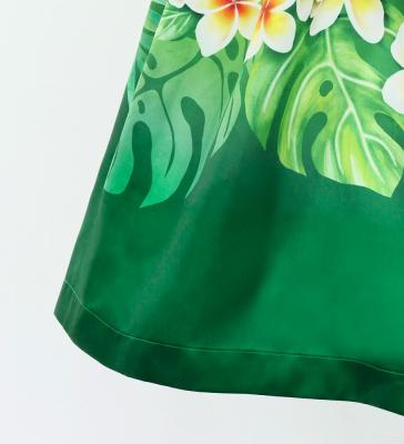Hula Shantung Pa'u Skirt with Plumeria Lei Print / Luxury Collection / YE & GR / J3147yegr