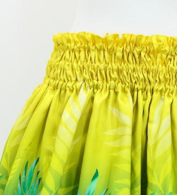 Hula Shantung Pa'u Skirt with Plumeria Lei Print / Luxury Collection / YE & GR / J3147yegr