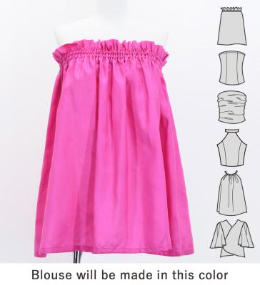 Hula Blouse & Pa'u Set-Up with Plumeria Lei Print / Luxury Collection / J3148pior