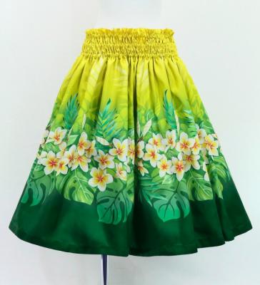 Hula Blouse & Pa'u Set-Up with Plumeria Lei Print / Luxury Collection / J3148yegr