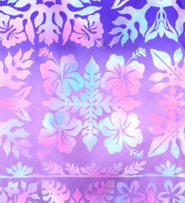 Hula Shantung Pa'u Skirt with Hawaiian Quilt Print / Luxury Collection / J3149-2