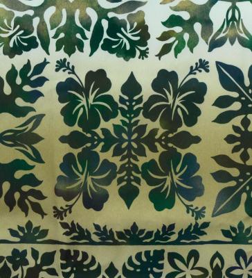 Hula Shantung Pa'u Skirt with Hawaiian Quilt Print / Luxury Collection / J3149-4