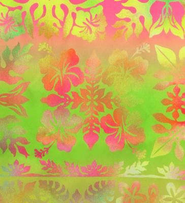 Hula Shantung Pa'u Skirt with Hawaiian Quilt Print / Luxury Collection / J3149-5