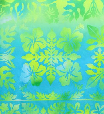Hula Shantung Pa'u Skirt with Hawaiian Quilt Print / Luxury Collection / J3149-7