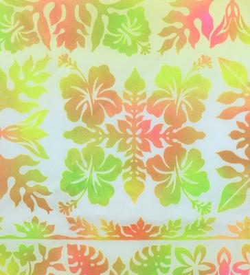 Hula Shantung Pa'u Skirt with Hawaiian Quilt Print / Luxury Collection / J3149-8