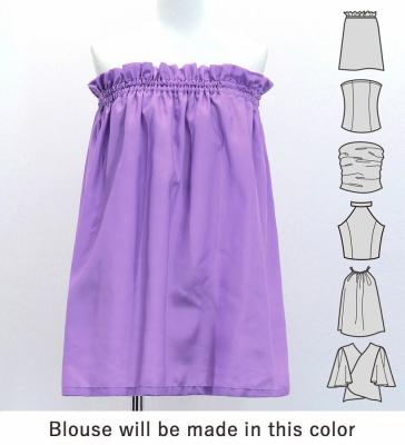 Hula Blouse & Pa'u Set-Up with Hawaiian Quilt Print / Luxury Collection / J3150-2