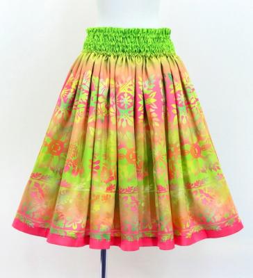 Hula Blouse & Pa'u Set-Up with Hawaiian Quilt Print / Luxury Collection / J3150-5