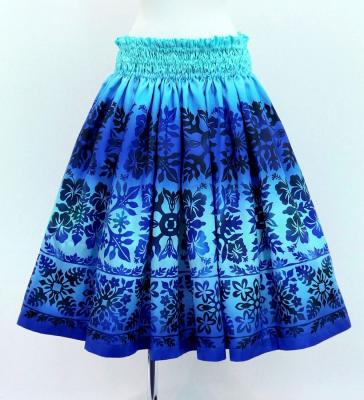 Hula Blouse & Pa'u Set-Up with Hawaiian Quilt Print / Luxury Collection / J3150-6