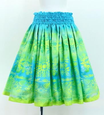 Hula Blouse & Pa'u Set-Up with Hawaiian Quilt Print / Luxury Collection / J3150-7