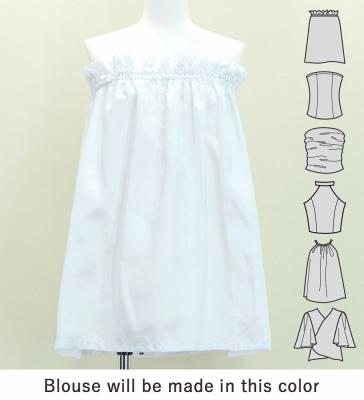 Hula Blouse & Pa'u Set-Up with Hawaiian Quilt Print / Luxury Collection / J3150-8