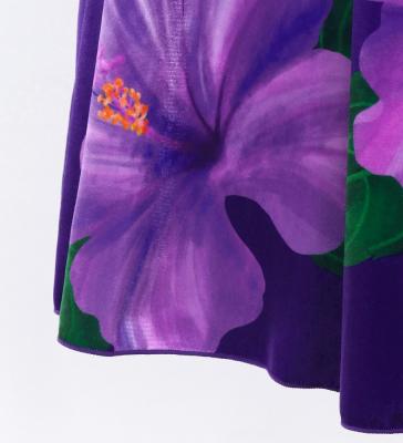 Hula Long Hibiscus Dress with Velvet / Luxury Collection / Lavender & Purple/ J3151lvpu