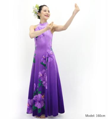 Hula Long Hibiscus Dress with Velvet / Luxury Collection / Lavender & Purple/ J3151lvpu