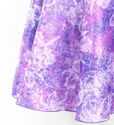 Hula Long Dress with Orchid Print / Luxury Collection / Purple / J3153pu