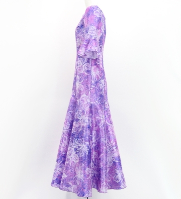 Hula Long Dress with Orchid Print / Luxury Collection / Purple / J3153pu