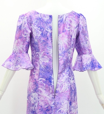 Hula Long Dress with Orchid Print / Luxury Collection / Purple / J3153pu