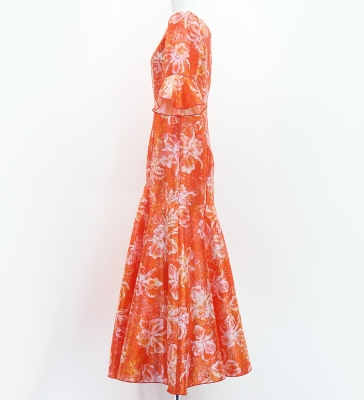 Hula Long Dress with Orchid Print / Luxury Collection / Red / J3153rd